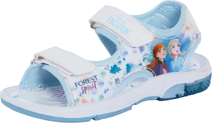 Disney Frozen 2 Girls Light Up Sports Sandals Kids Elsa Anna Adjustable Open Summer Shoes with Light