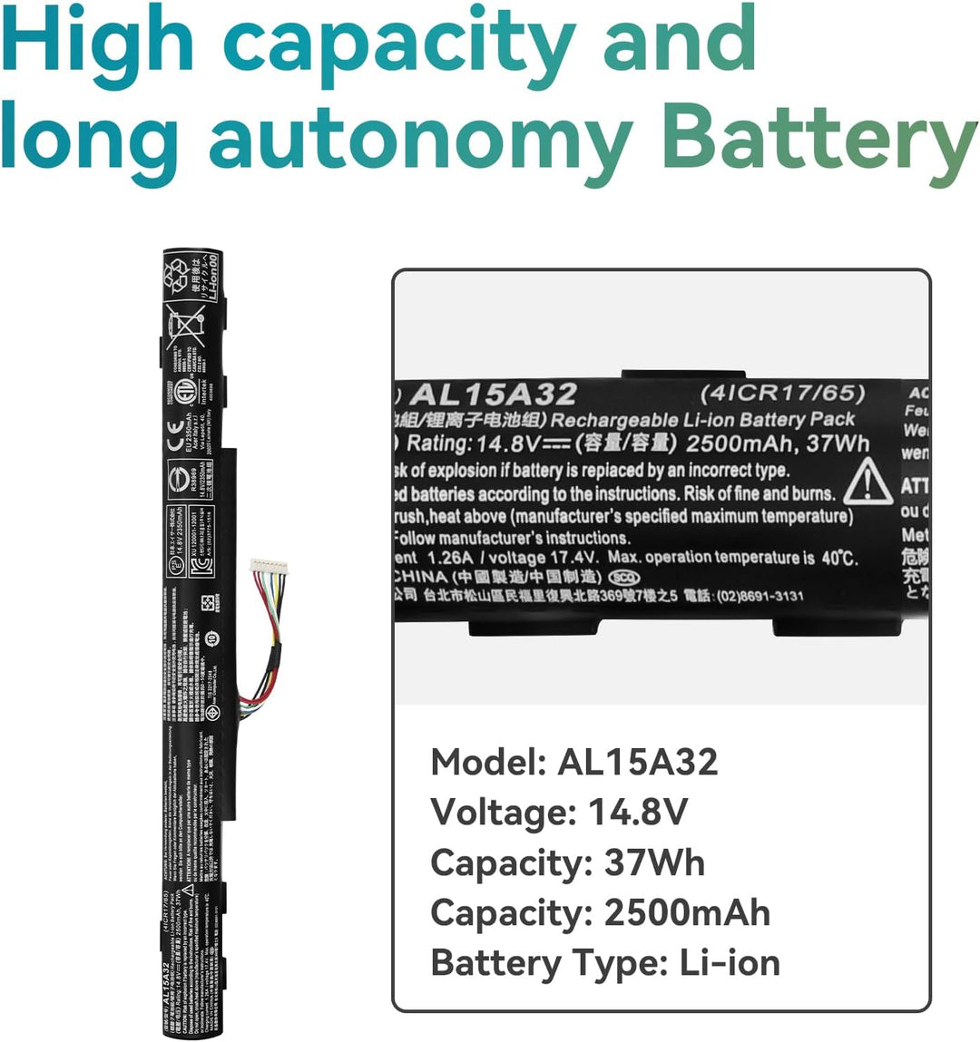 K KYUER 37Wh AL15A32 Laptop Akku für Acer Aspire ES1-420 ES1-421 E5-452 E5-452G E5-473G E5-473T E5-4