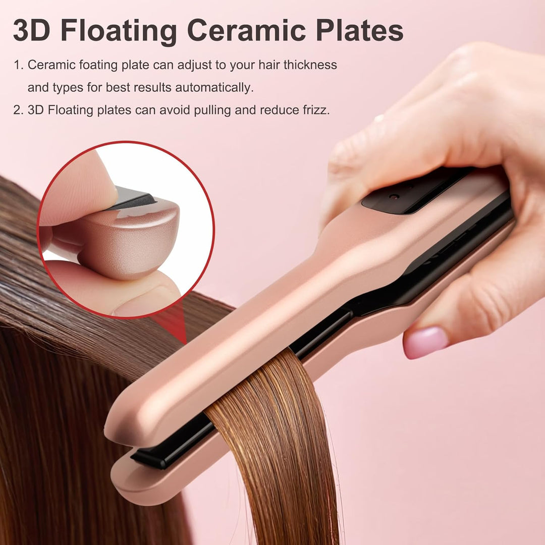 JAETON Small Flat Iron Mini Glätteisen Haarglätter für Kurze Haare,Reise Glätteisen Klein,Duale Span