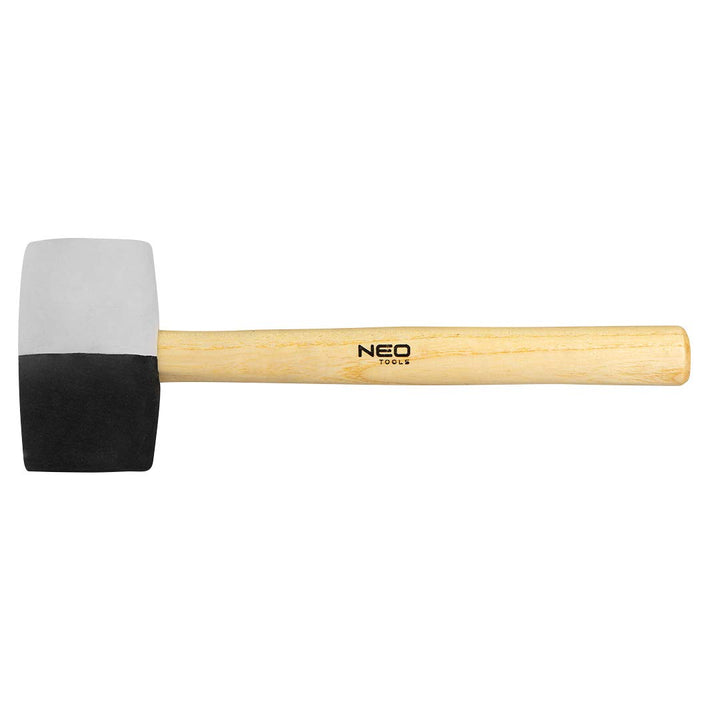 Neo Tools Gummihammer für Fliesenleger, schwarzer Hartgummi und fleckenfreier Weichgummi, mit einem
