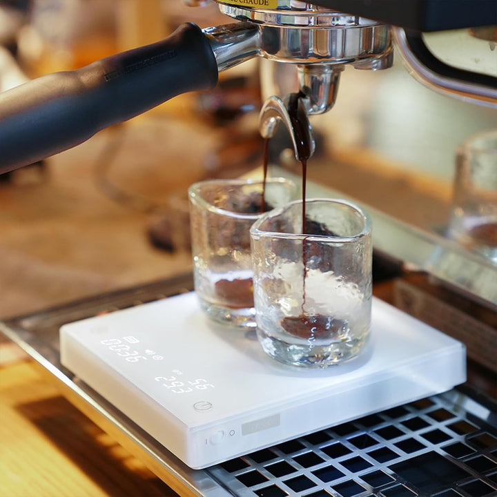 TIMEMORE Kaffeewaage Basic 2.0 Elektronische Espressowaage mit Wasserdurchflussmenge und Timer-Funkt