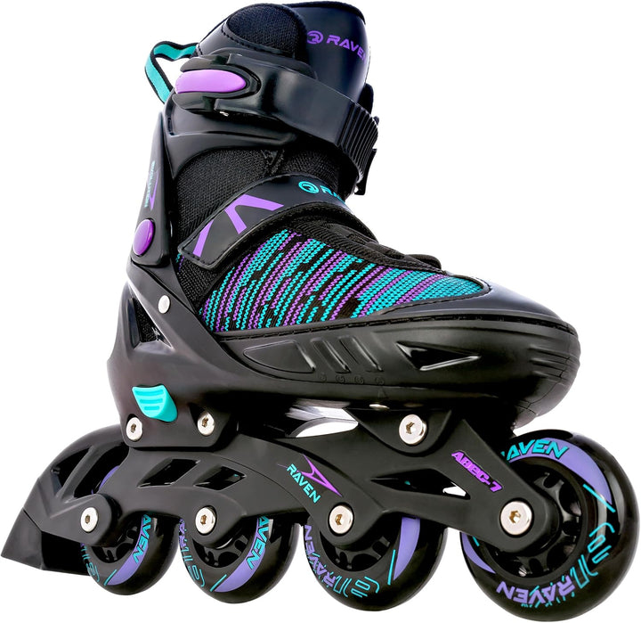 Inline Skates Inliner Raven Cande verstellbar optional als 2in1 Inlineskates/Schlittschuhe Black/Min
