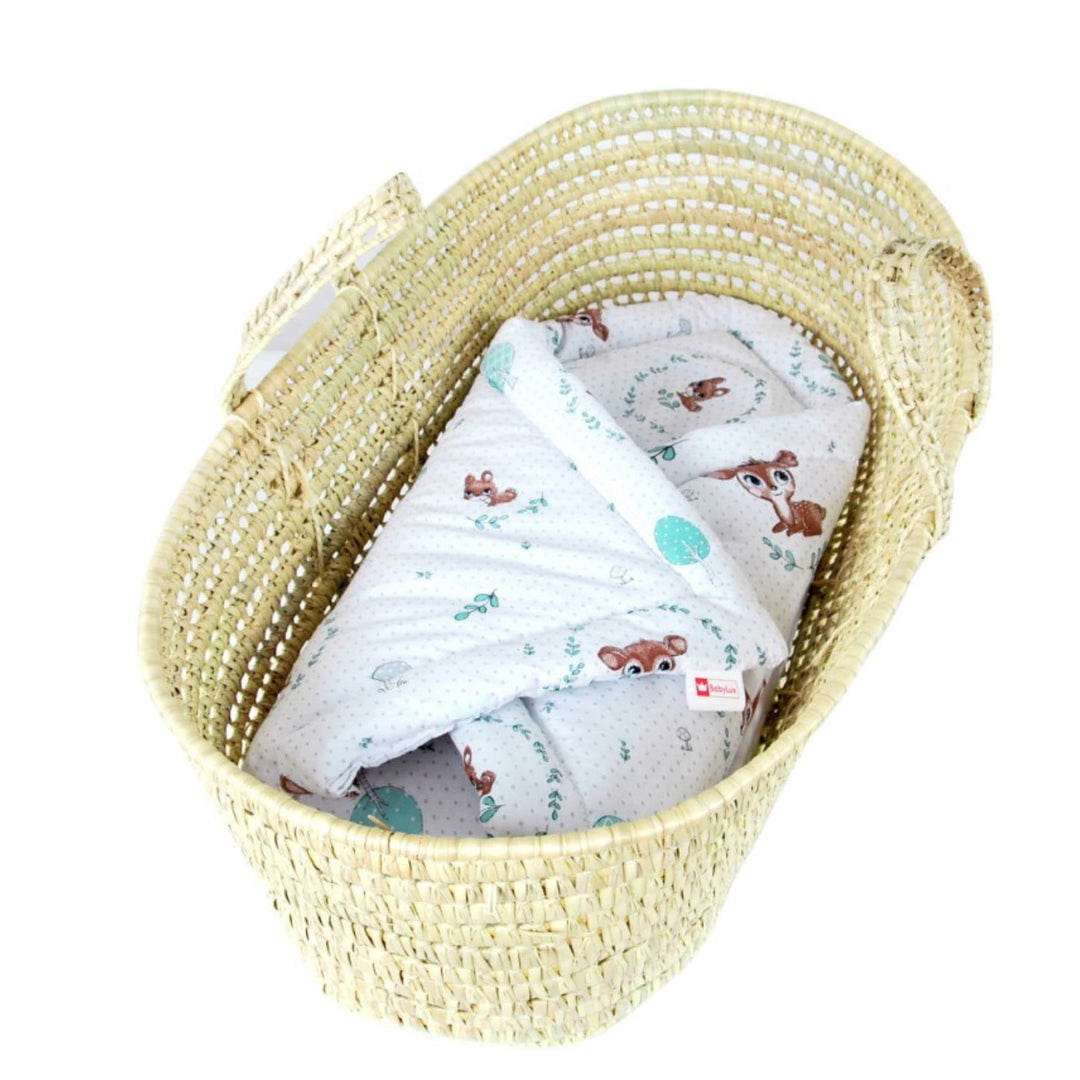 Babylux Einschlagdecke BABYHÖRNCHEN 75 x 75 cm Baby Neugeborene Erstausstattung (120. Wald REH), 120