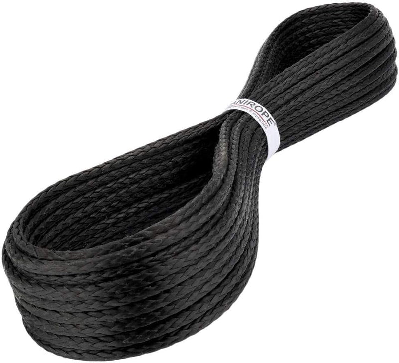 Kanirope® Dyneema Seil PRO 3mm 20m Schwarz 12-fach geflochten SK78 verstreckt beschichtet, 20m Schwa