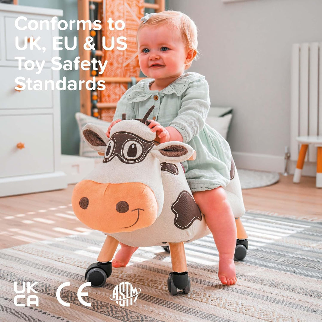 Little Bird Told Me Ride On Toy for 1 Year Old Kids Toddlers Toys for Girls & Boys Soft Animal Cow T