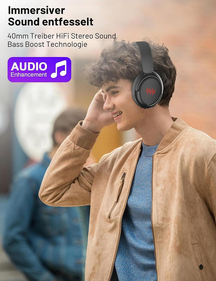 Bluetooth Kopfhörer Over Ear,Hybrid Active Noise Cancelling,20h Spielzeit im ANC-Modus,Hi-Res Audio