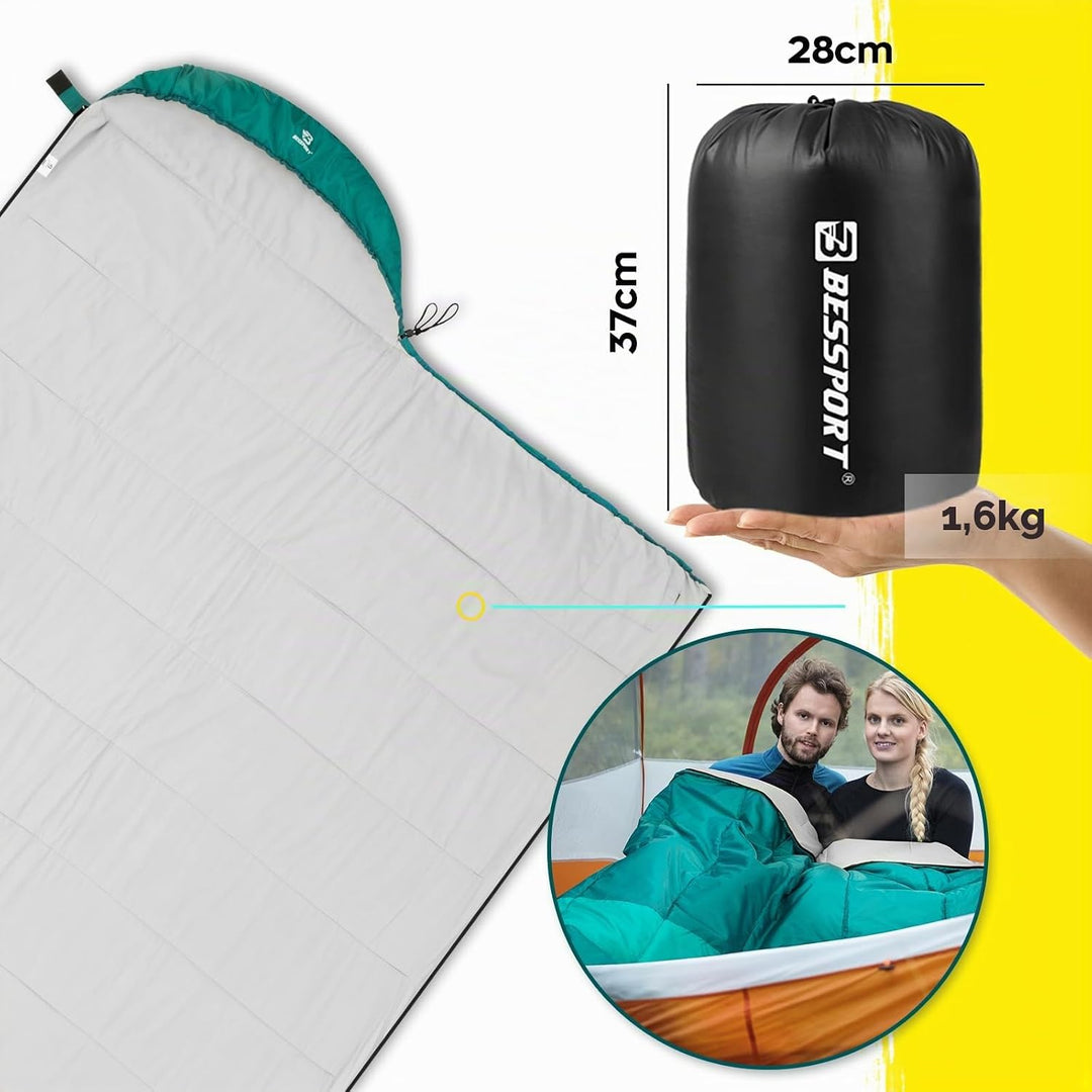 Bessport Schlafsack Flannel für Camping 3-4 Jahreszeiten - 10 °C-20°C | Winter Schlafsack Leichtgewi