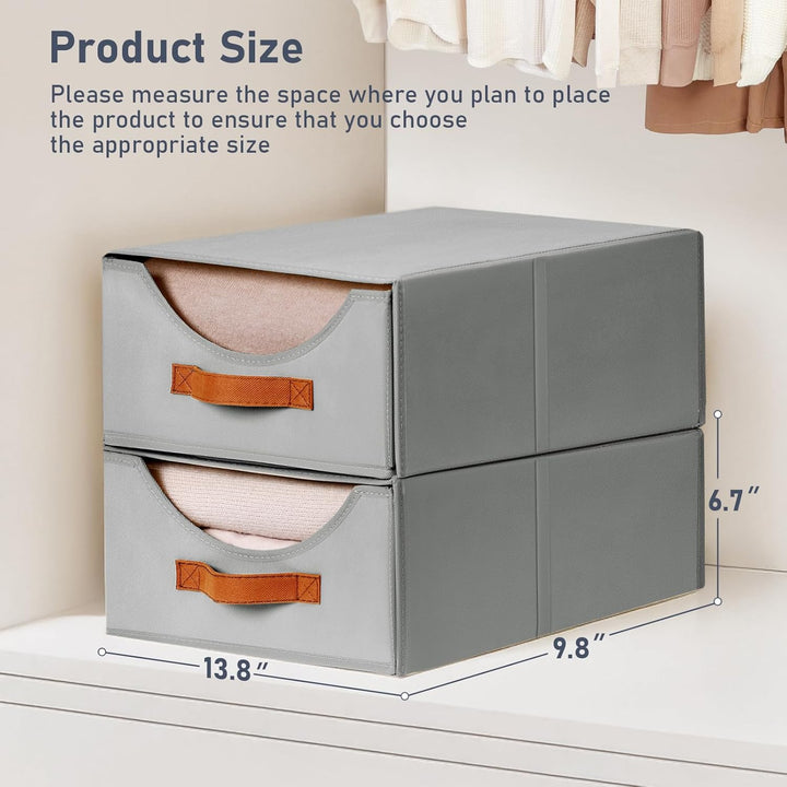 DIMJ Schubladen Ordnungssystem Schubladenboxen - 4 Stück Aufbewahrungsbox Faltboxen Organizer Schubl