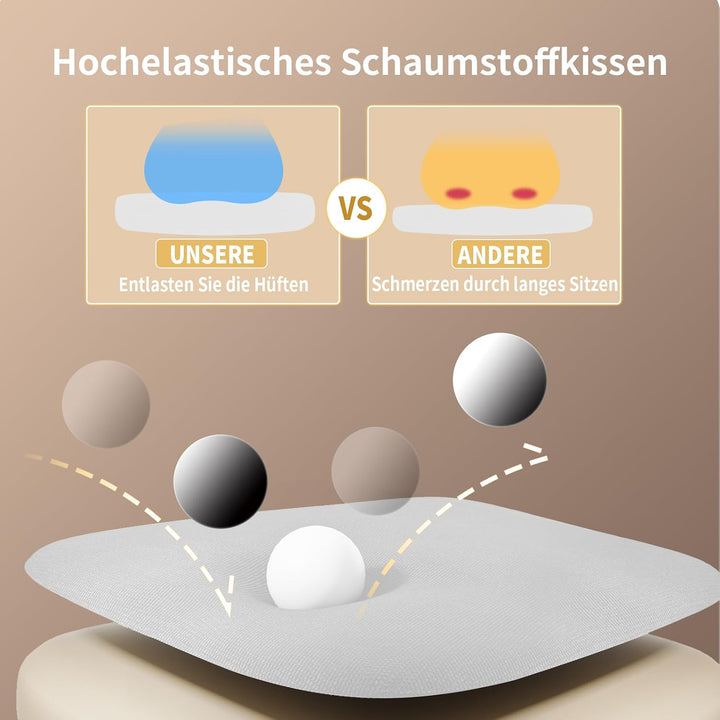 naspaluro Bürostuhl Ergonomisch Schreibtischstuhl Grau | Atmungsaktiver Netzgewebe, Lordosenstütze,