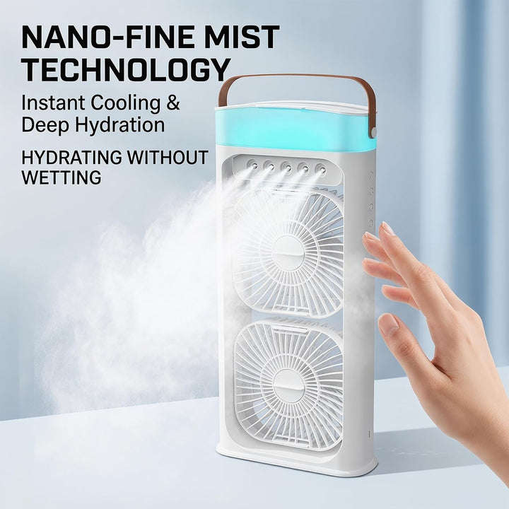 Tragbare Klimaanlage Fan, 3 Geschwindigkeiten Verdunstungsluft Kühler Wasser Fan Spray Nebel Tischve