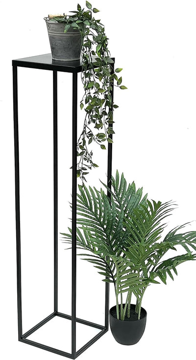 DanDiBo Blumenhocker Metall Schwarz 100 cm Eckig Blumenständer Beistelltisch FRA-006 Blumensäule Mod