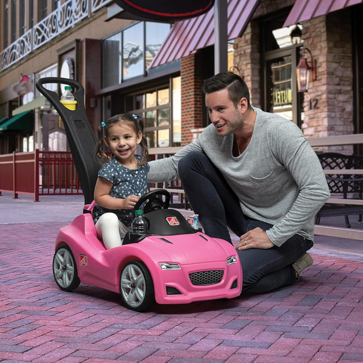 Step2 Whisper Ride Kinderauto/Rutscher in Rosa | Spielzeug Auto mit Schiebestange | Kinderfahrzeug/R