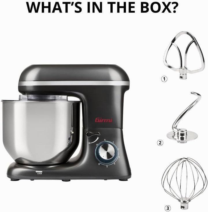 Girmi IM46 Knetmaschine Gastronomo 8 l, Teige von max. 3 kg, Leistung: 1400 W (max. 1800 W), IM4600,