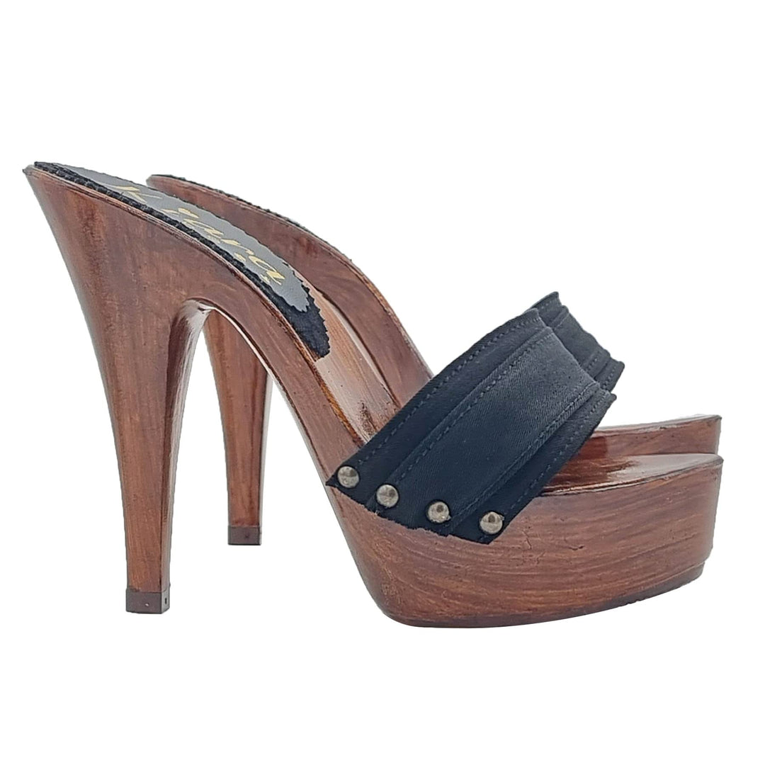 Schwarze Clogs für Frauen mit sehr hohen Absätzen - K9201 Nero (41 EU, SCHWARZ) 41 EU Schwarz, 41 EU