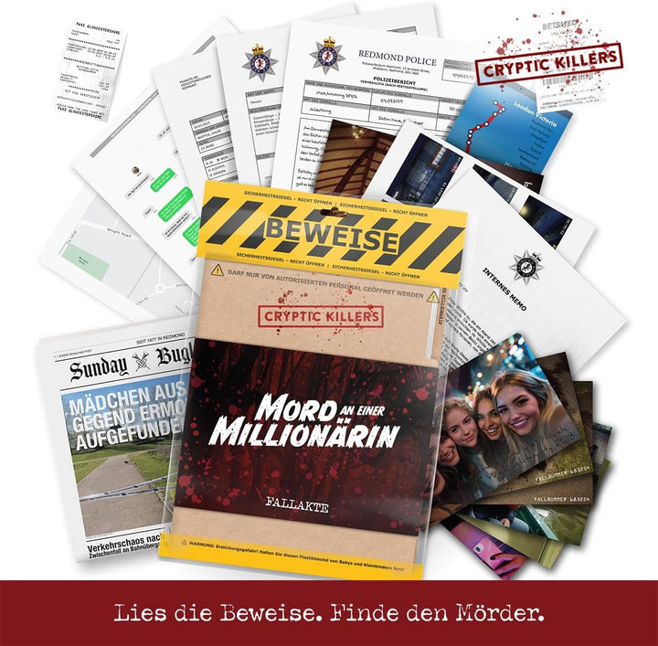Cryptic Killers Detektivspiel - Cold Case - Mordfall lösen Spiel – Krimispiel für Erwachsene – Krimi
