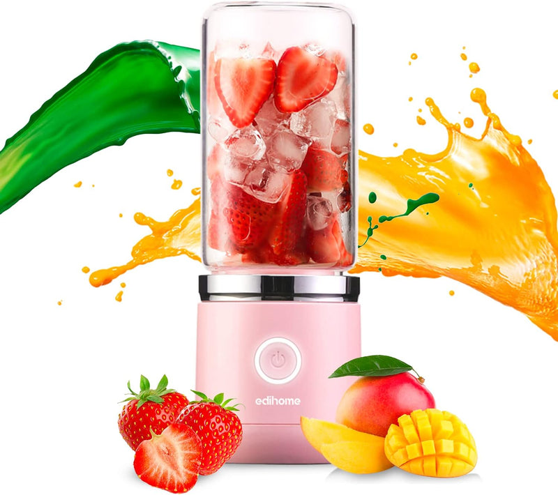 Edihome, Smoothie Maker to Go, Blender, für Shake, Smoothie, Gemüse und Obst, Elektrischer Mini Mixe