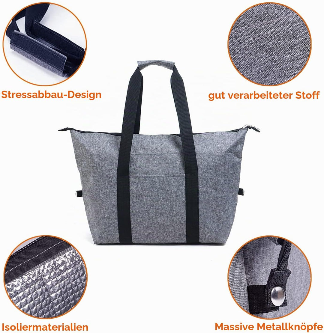 20L Grosse Kühltasche, Picknicktasche, Thermotasche, faltbar, isolierte Lebensmitteltaschen, grosse