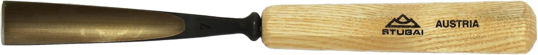 STUBAI Stemmeisen Stechbeitel Serie 52 - Form 7 | Gerades Hohleisen - 18 mm, mit Holzgriff, für Figu