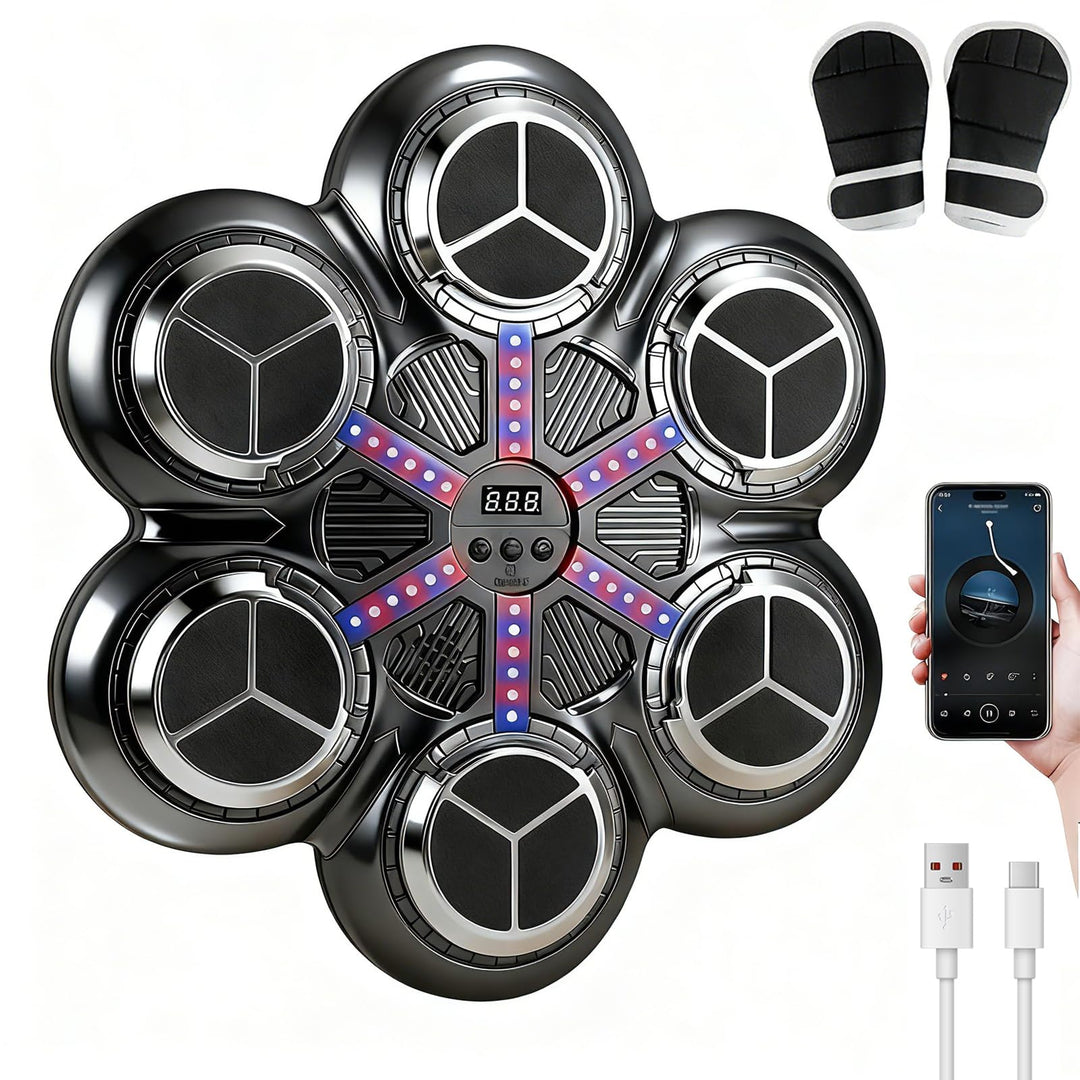 Music Boxing Machine, Elektronische Boxmaschine mit Musik, Farblichter, Bluetooth, 3 Geschwindigkeit