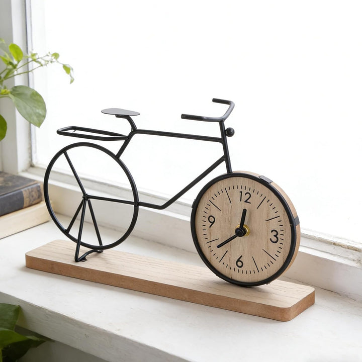 Toyvian Vintage Fahrrad Uhr Präzisem Analogwerk Kreative Schreibtisch Uhr für Regal und Kaffeetisch
