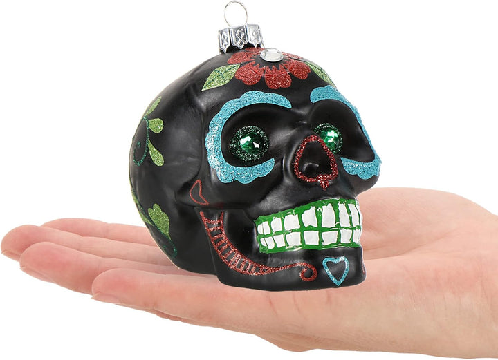 com-four® Weihnachtsbaumschmuck Totenschädel - Weihnachtsanhänger für den Christbaum - Weihnachtsbau