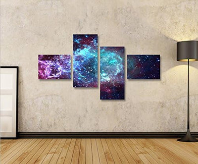 islandburner Bild Bilder auf Leinwand Sternennebel Sterne Weltall Galaxie 4L XXL Poster Leinwandbild