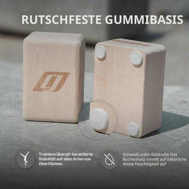 Handbalance Blöcke aus massivem Buchenholz, rutschfeste Stollen für Kiefer und fortgeschrittene Kief