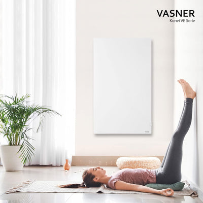 VASNER Konvi VE Hybridheizung vertikal – Hybrid Elektroheizung mit Thermostat, vertikales Design, 90