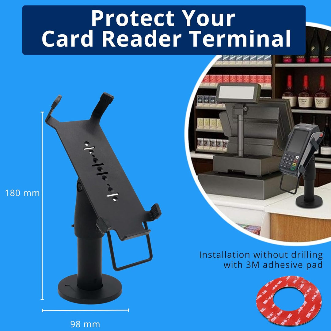 Stand PAX S80 Card Reader Payment Terminal, Swivels 180 ° and Tilt 45 ° 3M Adhesive Professional for