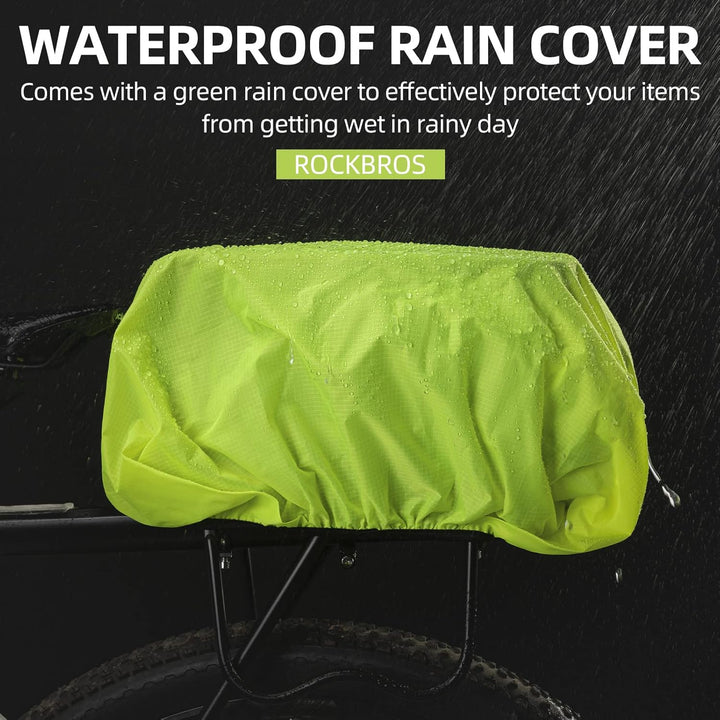 ROCKBROS Fahrrad Gepäckträgertasche 9L Fahrradtasche Transporttasche Wasserdicht Schwarz mit Regensc