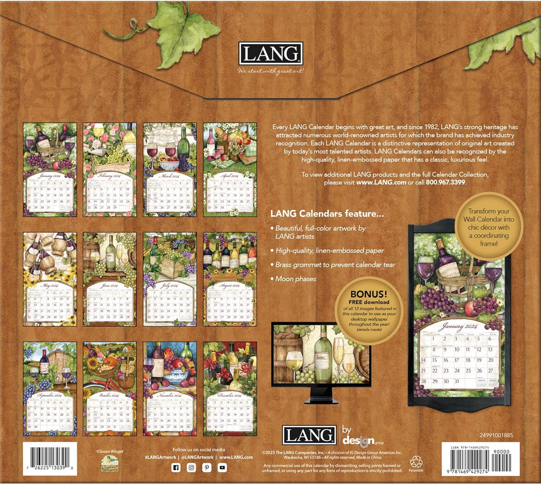 LANG Wine Country 2024 Wandkalender (24991001885)