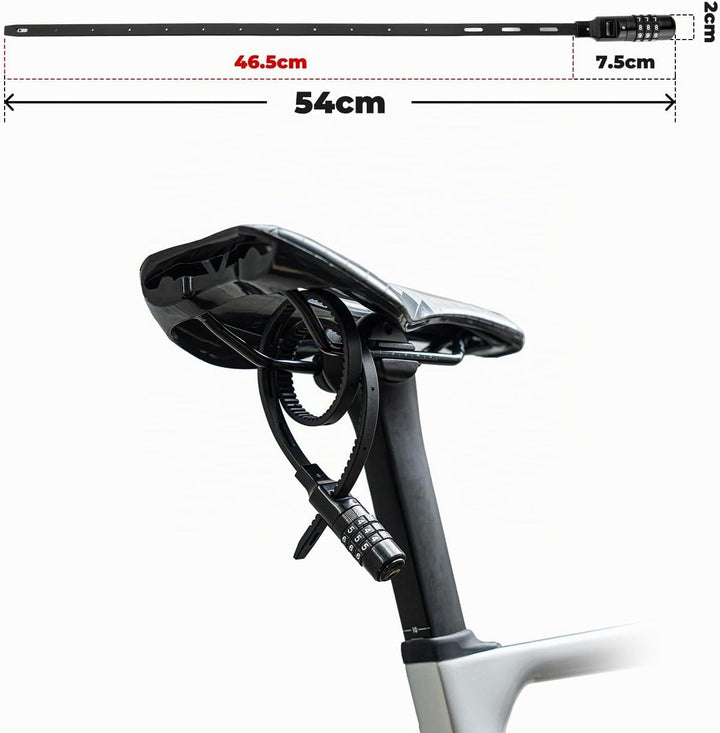 ROCKBROS Fahrradschloss Klein 54 cm, Helmschloss, Leichtes Kabelschloss Zahlenschloss,Skischloss &amp; K