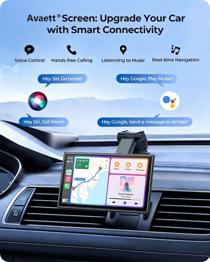 7” tragbarer CarPlay Display für Autos, 60FPS Car Play für Apple CarPlay & Android Auto, Auto Displa