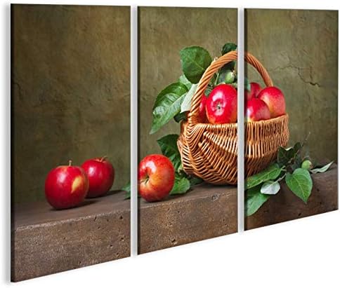 islandburner Bild Bilder auf Leinwand Obstkorb Äpfel Früchte Küche Obst 3p XXL Poster Leinwandbild W
