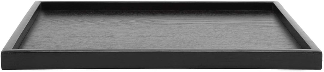Raguso Rechteckform Tablett Schwarz Massivholz Tee Tablett Kaffee Snack Essen Mahlzeiten Mehrzweck-S