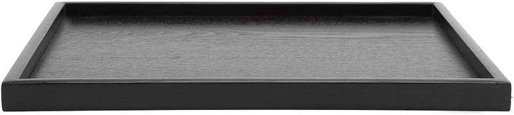 Raguso Rechteckform Tablett Schwarz Massivholz Tee Tablett Kaffee Snack Essen Mahlzeiten Mehrzweck-S
