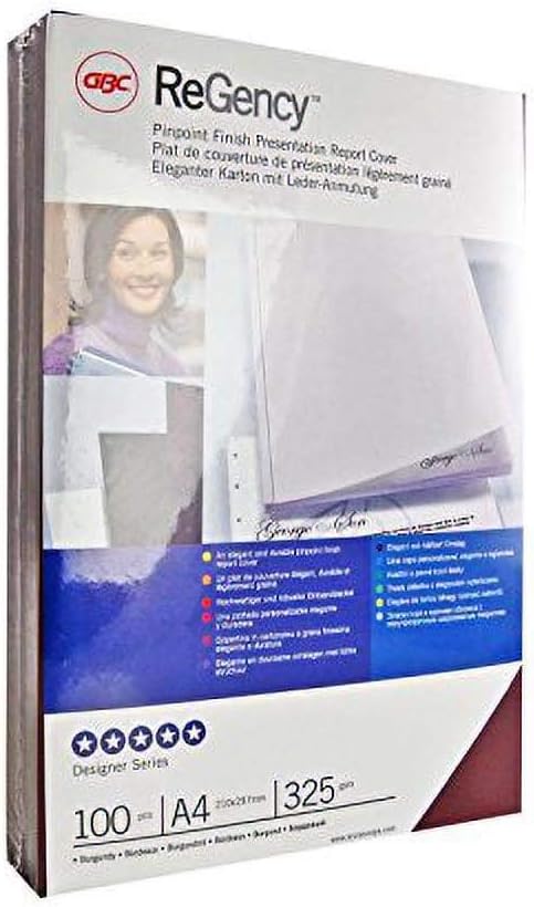 GBC CE030010 Einbanddeckel für Bindegerät, ReGency, Karton, 325 g/qm, 100 Stück, schwarz, schwarz