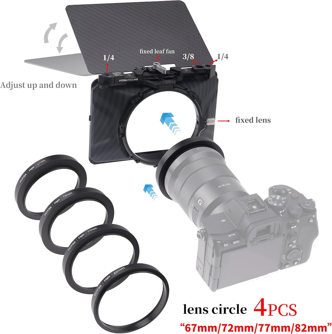 Hersmay Mini Matte Box Clip-on Lens Matte Boxes mit 15mm Rod Clamp für DSLR Mirrorless Kamera für So