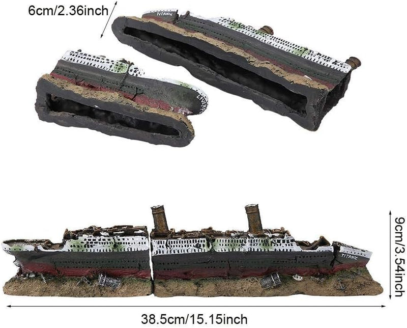HEEPDD Aquarium Dekoration Schiff, Aquarium Schiffbruch Dekorationen Aquarium Ornamente Harz Materia