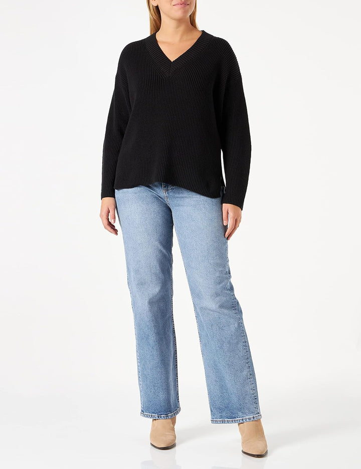 PART TWO Damen Reilapw Pu Pullover XXL Schwarz, XXL Schwarz