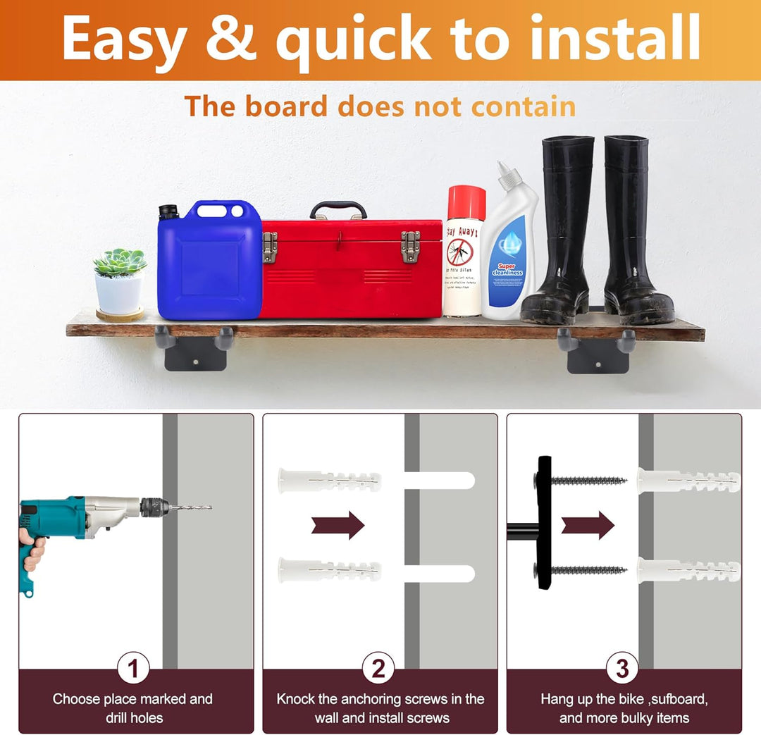 Sinoer Verbesserte Hochleistungs-Garagenhaken, Garagenhaken aus Nutzstahl, 14-Zoll-Doppelhaken für d