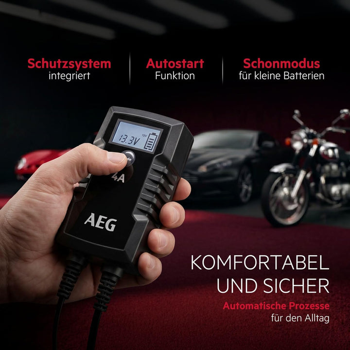 AEG Automotive 10616 Mikroprozessor-Ladegerät für Auto Batterie LD 4.0, 4 Ampere für 6/12 V, 7-HF La