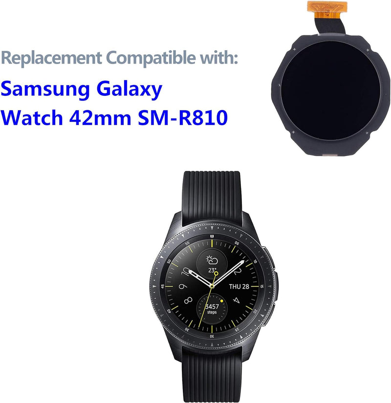 swark LCD Display Kompatibel mit Samsung Galaxy Watch 42 mm SM-R810 (Schwarz) LCD Screen Digitizer A