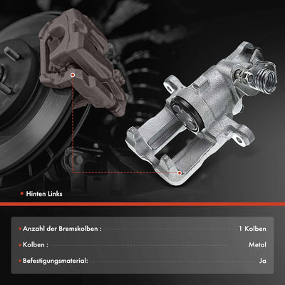 Frankberg Bremssattel Bremszange Hinten Links Kompatibel mit Almera II N16 1.5L-2.2L 2000-2001 Prime