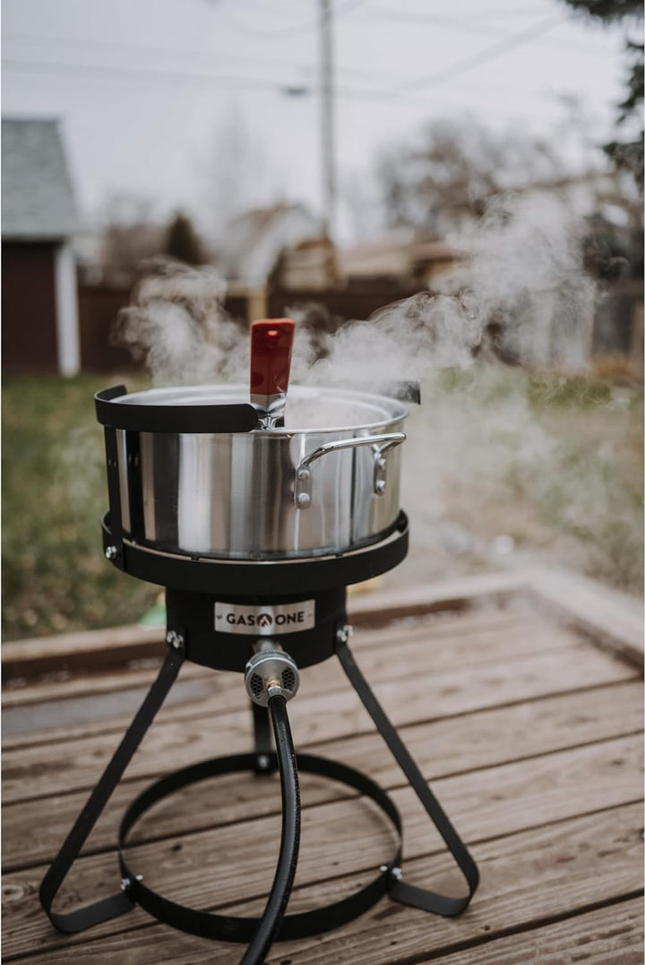 Gas One Aluminium-Fritteuse mit Korb, 10 QT Aluminium-Frittiertopf mit einfachem Griff, langlebige O