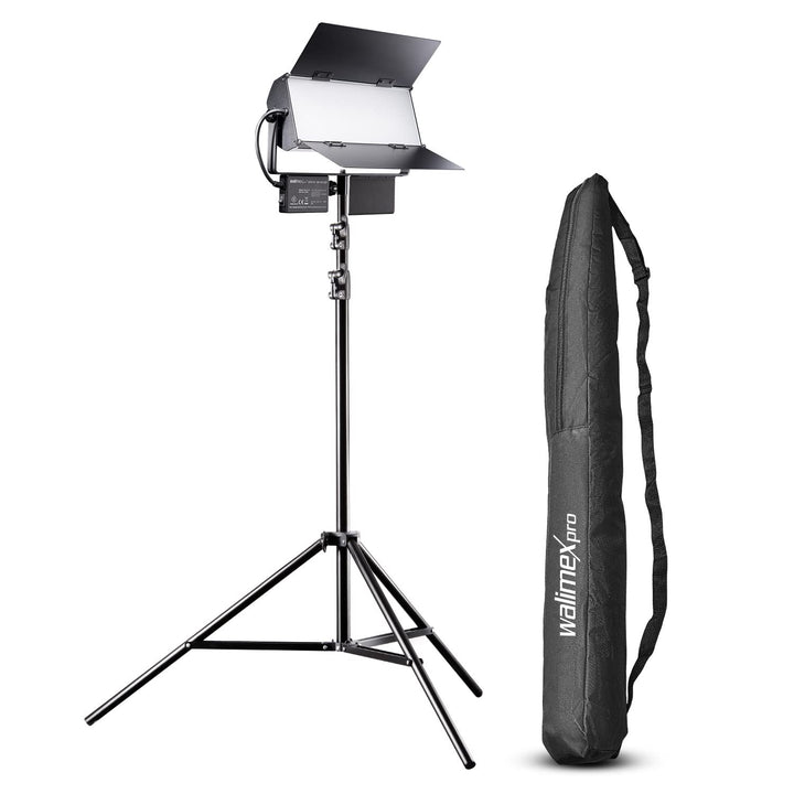 Walimex pro LED Sirius 160 Bi Color Set mit Stativ - 1x 65W Bi Color Flächenleuchte, Studioleuchte,