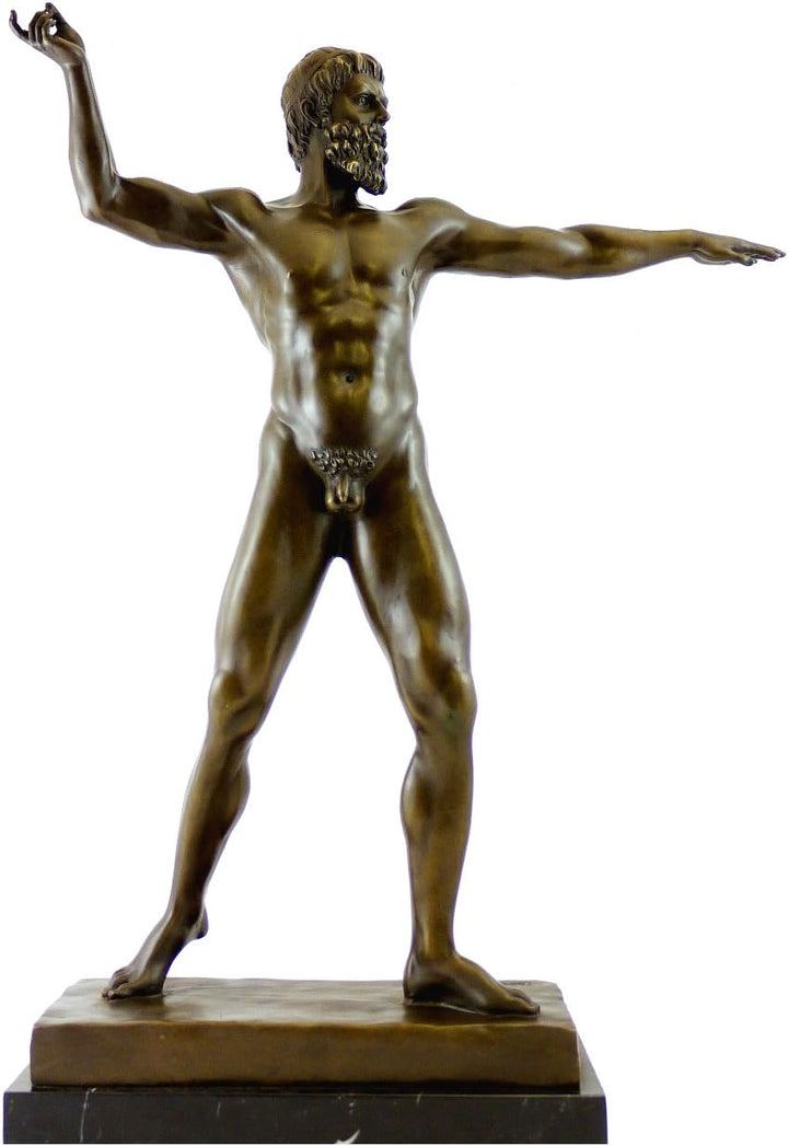 Kunst &amp; Ambiente - Griechische Mythologie - Bronzeskulptur - Zeus Figur - signiert - Bertel Thorvald