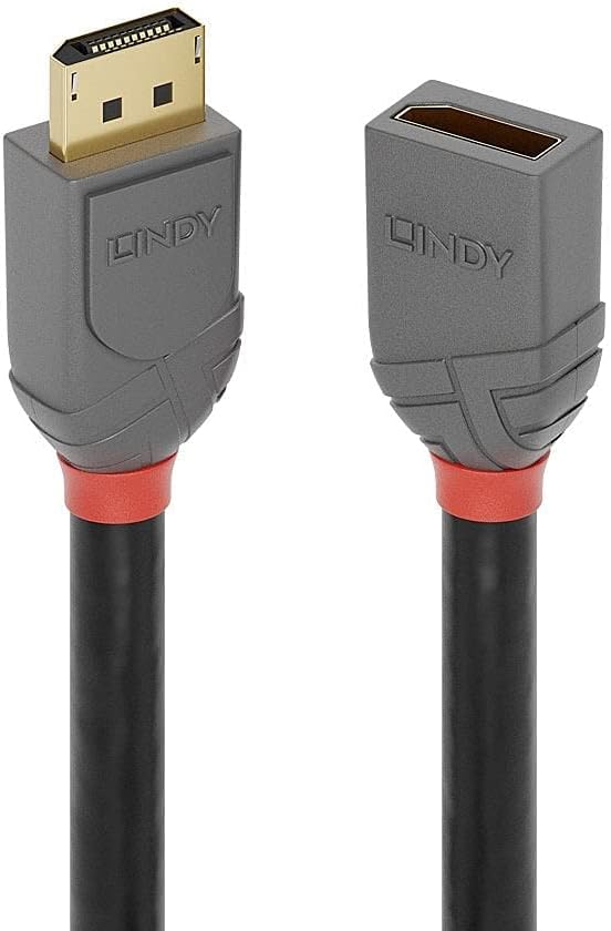 LINDY 36496 1m DisplayPort Verlängerungskabel, Anthra Line