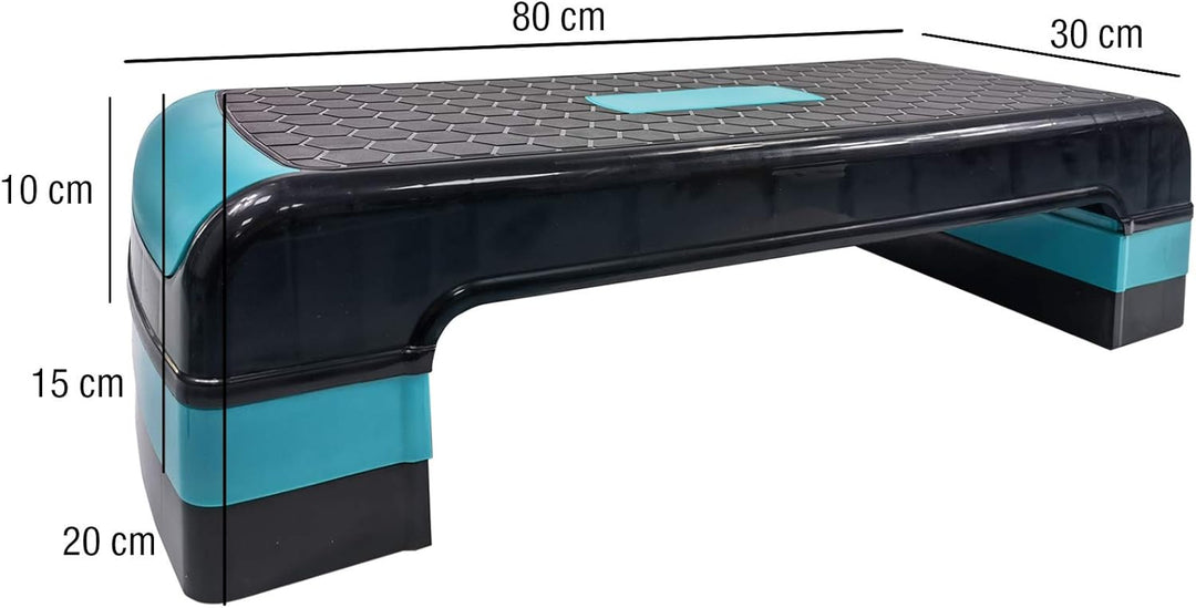 Rebecca Mobili Stepbank, Steppbrett Aerobic 3 Höhen, Schwarz, Training Work out, Muskel Fitnessstudi