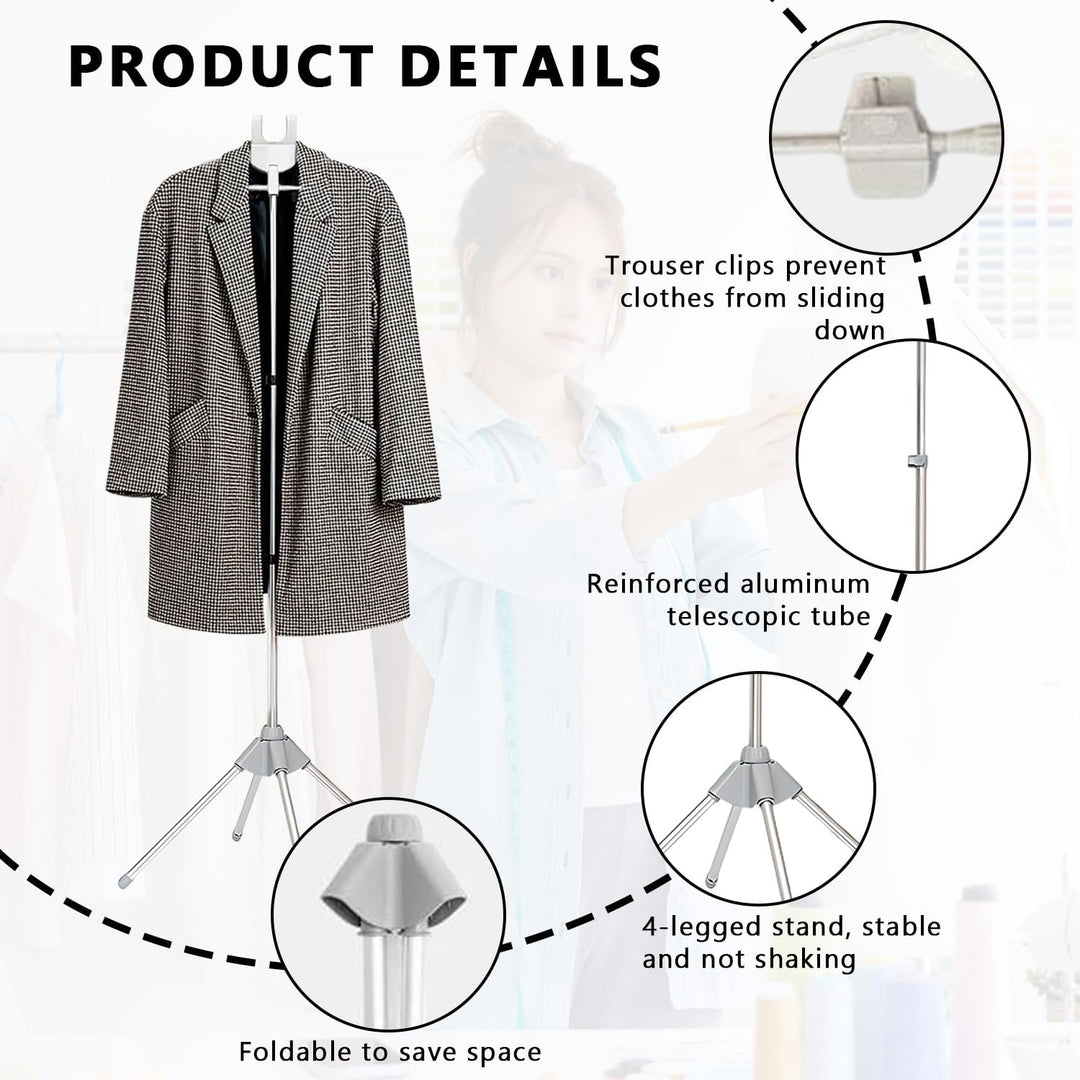 Kleiderbügel für Dampfglätter, 360° Drehbarer Dampfglätter Klappbarer, 84-160 cm Höhenverstellbarer